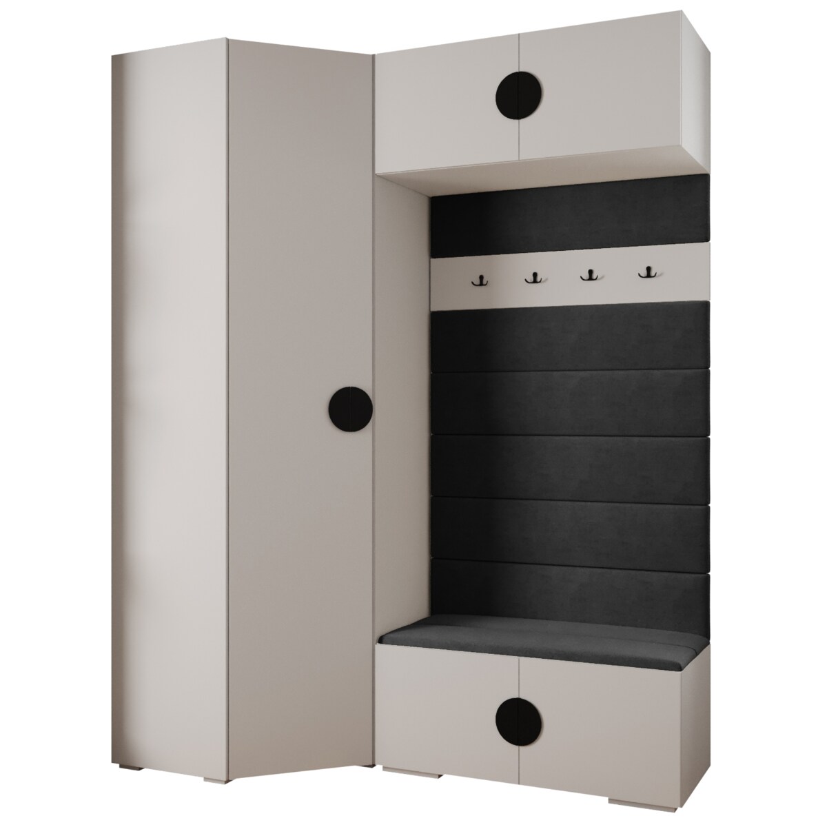 Garderoba do przedpokoju INOVA 4 Z21 biały+złoty+manila18