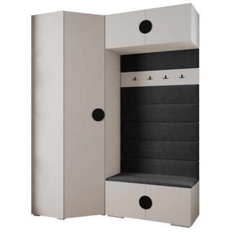 Garderoba do przedpokoju INOVA 4 Z21 biały+złoty+manila18