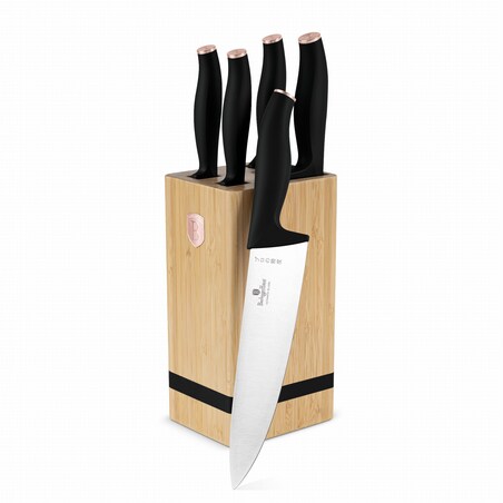 Zestaw noży w bloku bambusowym 6 elementów BERLINGER HAUS Black Rose