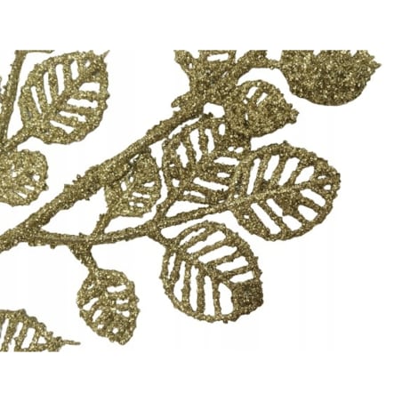 BROKATOWA GAŁĄZKA KWIAT ZŁOTY do dekoracji bukietu kompozycji święta stroik