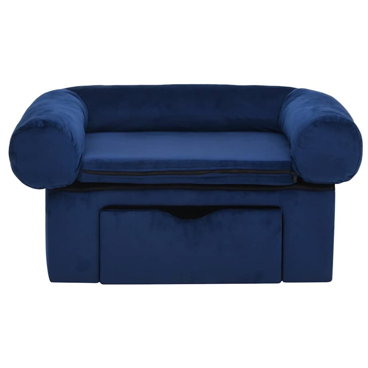 vidaXL Sofa dla psa, z szufladą, niebieska, 75x50x38 cm, pluszowa