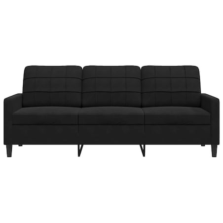 vidaXL Sofa 3-osobowa, czarny, 180 cm, tapicerowana aksamitem
