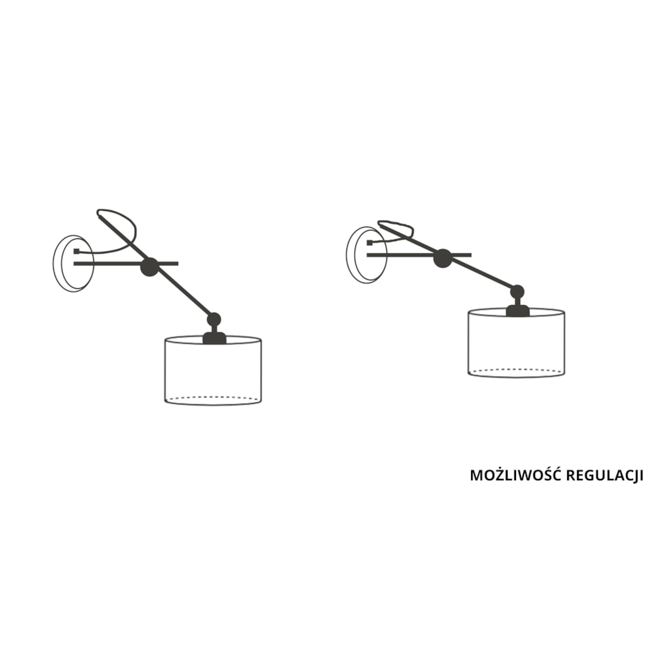 Kinkiet przegubowy lampa ścienna lampa na ścianę regulowany z abażurem walec MODERN
