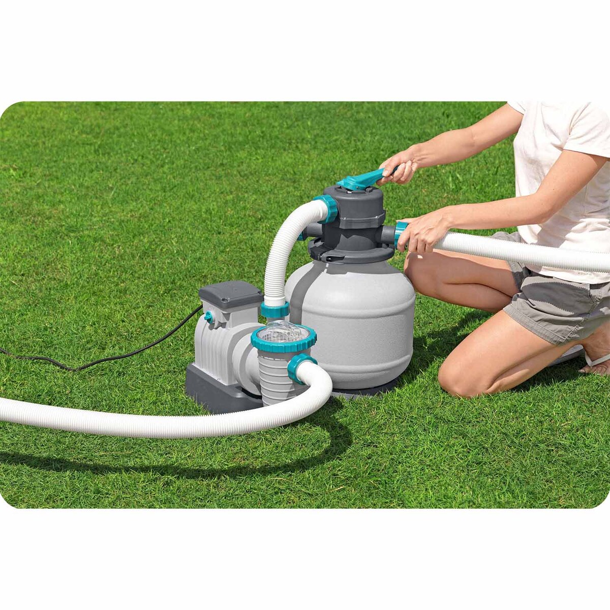 Pompa piaskowa do basenu filtr 8327 l/h + piasek 25kg Bestway 58499