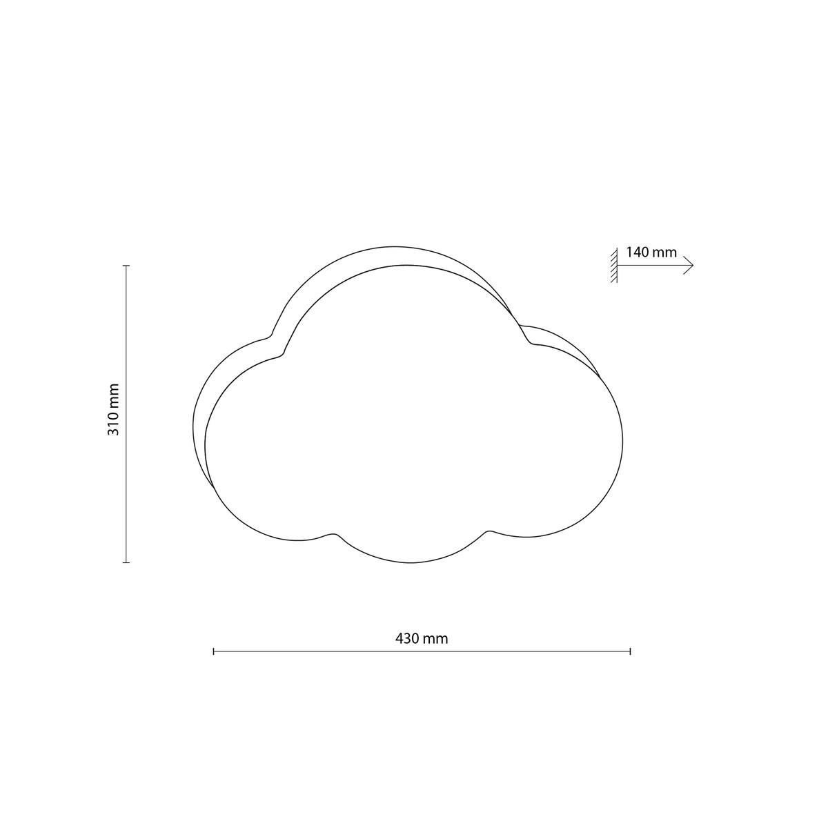 Lampa dziecięca na sufit Cloud 6075 TK Lighting chmurka pastelowa różowa