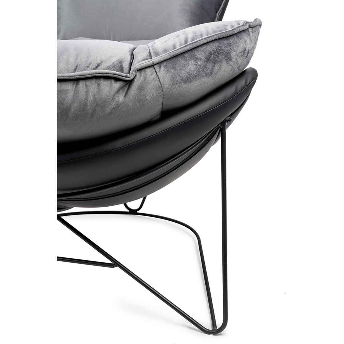 Fotel OTILIA STAND VELVET ciemny szary welur