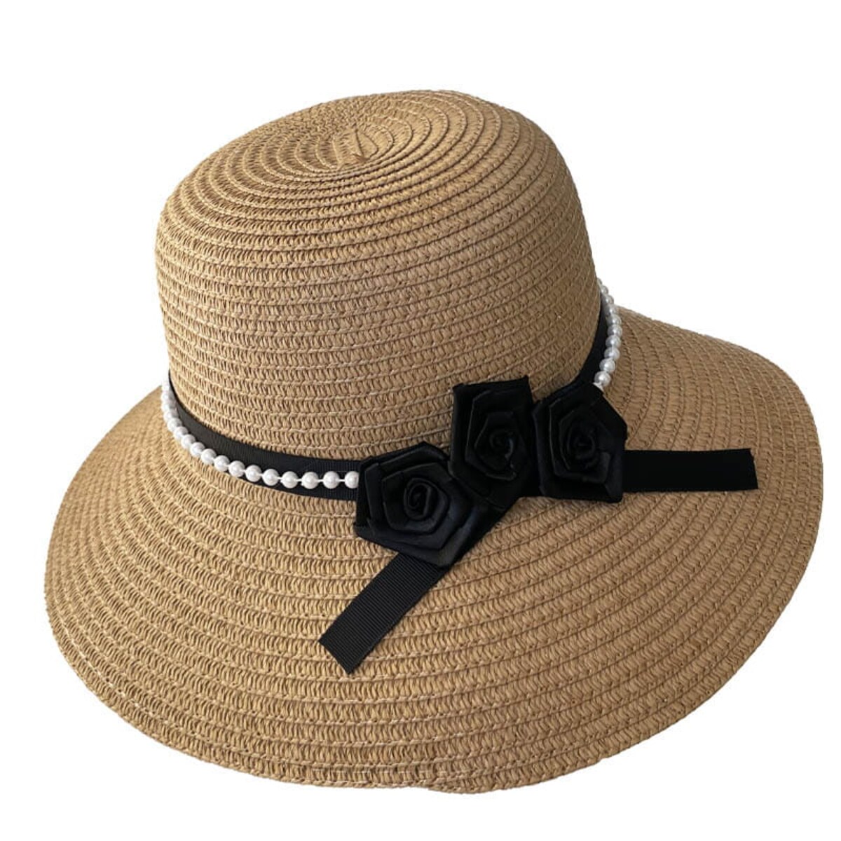 Słomkowy kapelusz dla dorosłych DIY - kolor kawowy