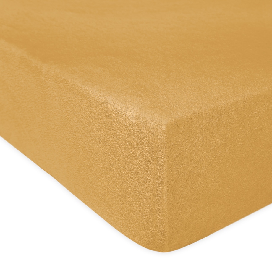 Prześcieradło frotte z gumką 90x200 kolor musztardowy