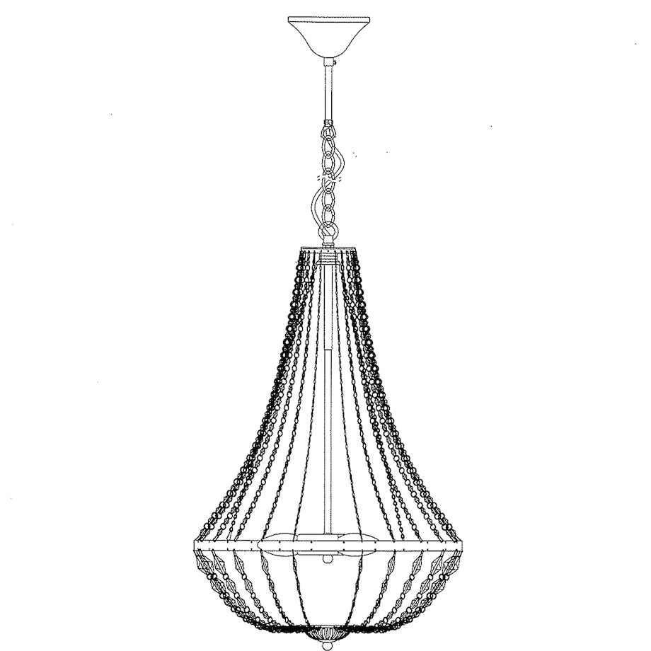 Glamour lampa wisząca Granso 104890 nad stolik łańcuszki chrom