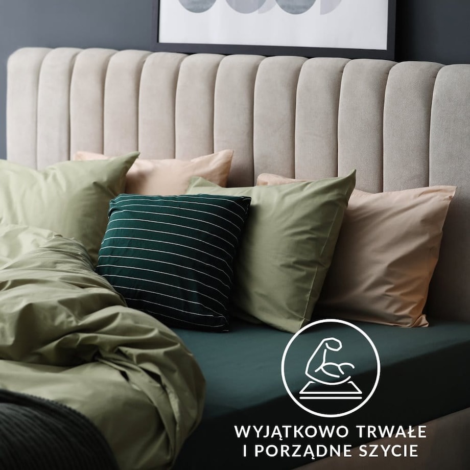 Prześcieradło z bawełny jersey z gumką 160x200 kolor szary PREMIUM