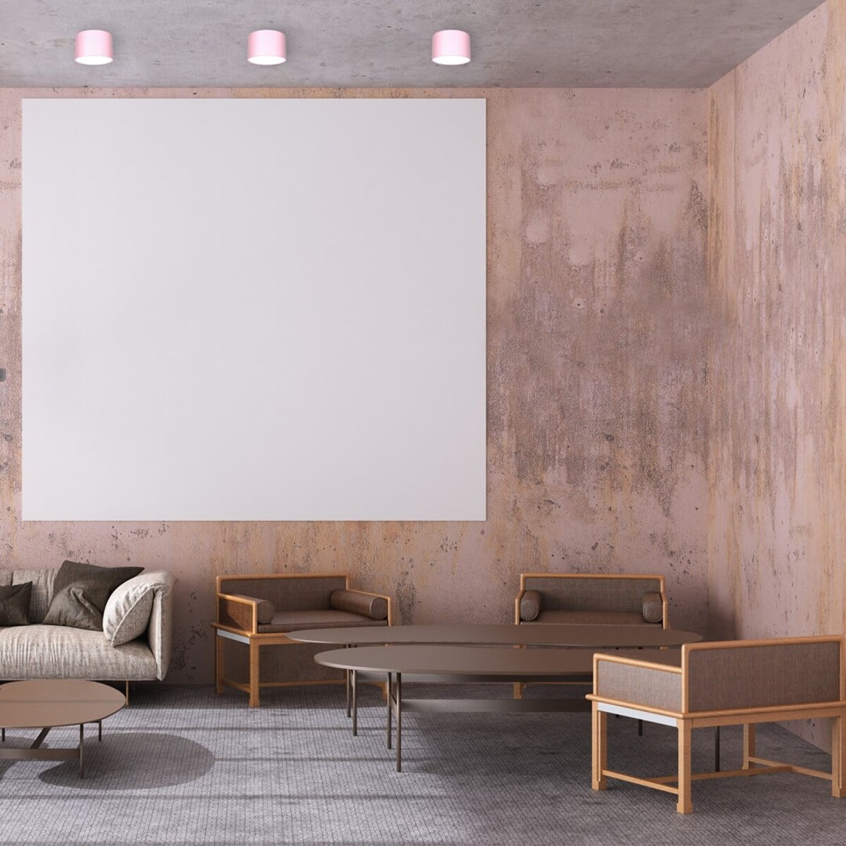 Różowa lampa natynkowa Dixie okrągły plafon do kuchni