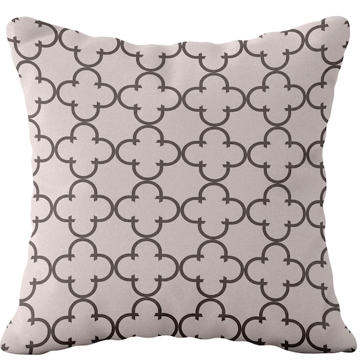 Poszewka dekoracyjna 43x43 beżowa, w brązowy ornament, Darymex