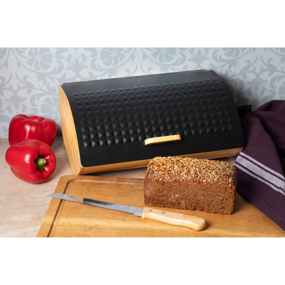 Chlebak bambusowo-stalowy BRUNBESTE Cosmic Czarny