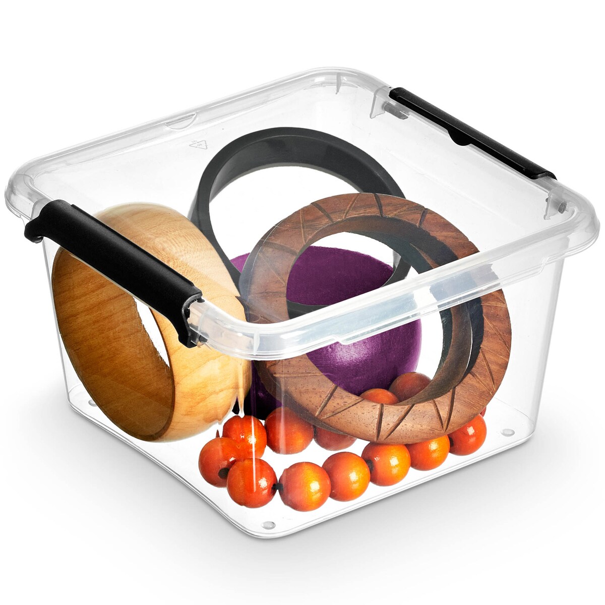 Pojemnik Plastikowy Pudełko Z Pokrywą Do Przechowywania Organizer 1,15L