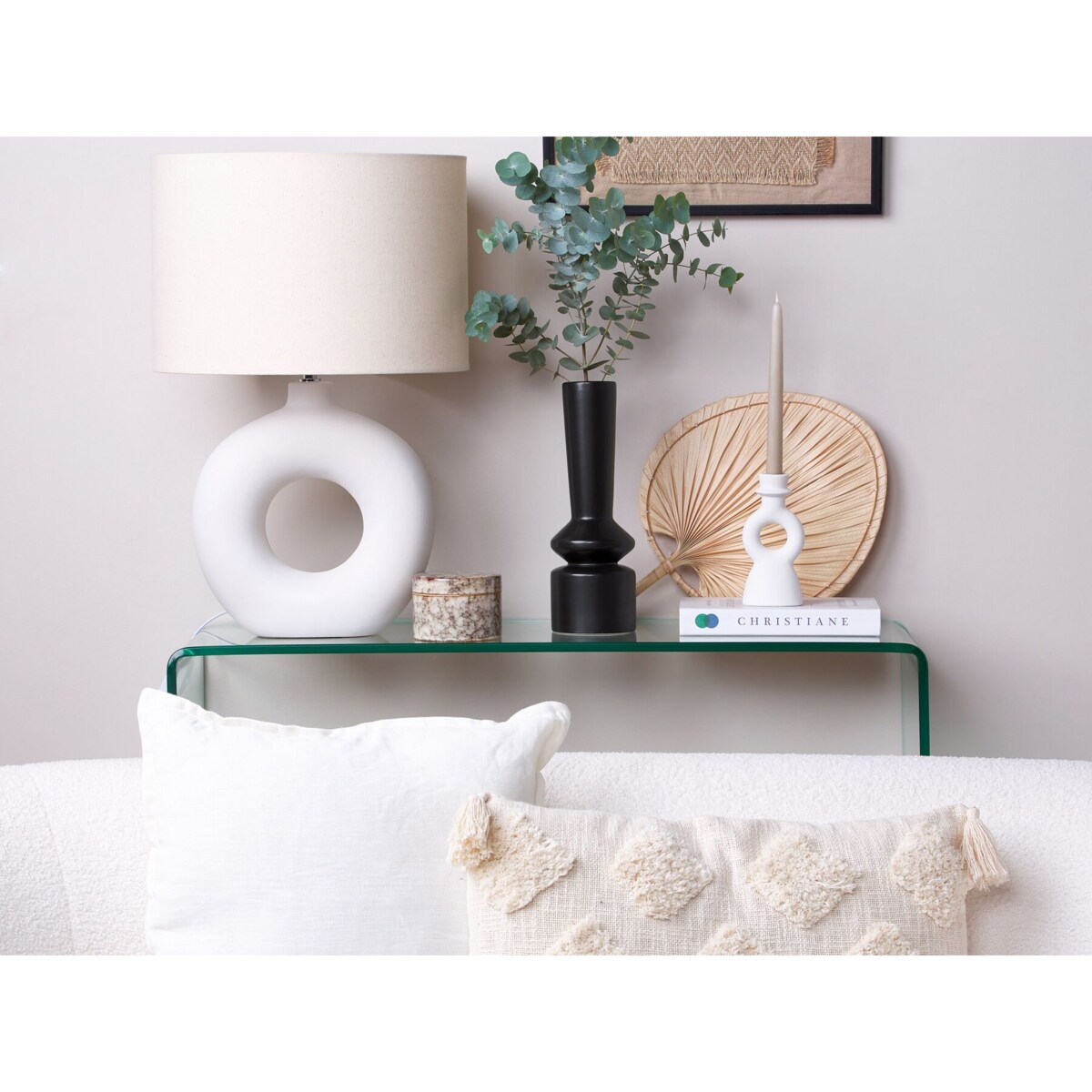 Wazon na kwiaty ceramiczny czarny PEANIA