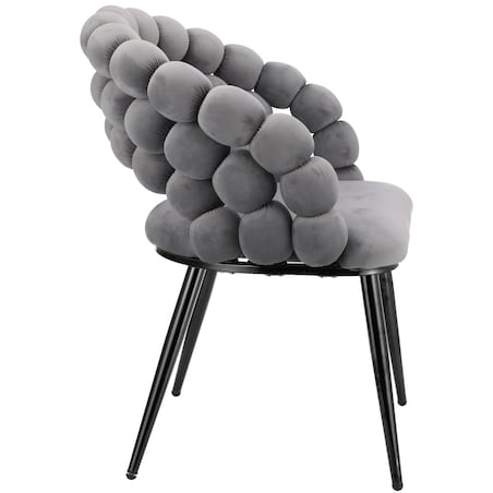 Krzesło welurowe tapicerowane BELLA szare