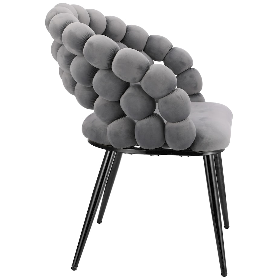 Krzesło welurowe tapicerowane BELLA szare