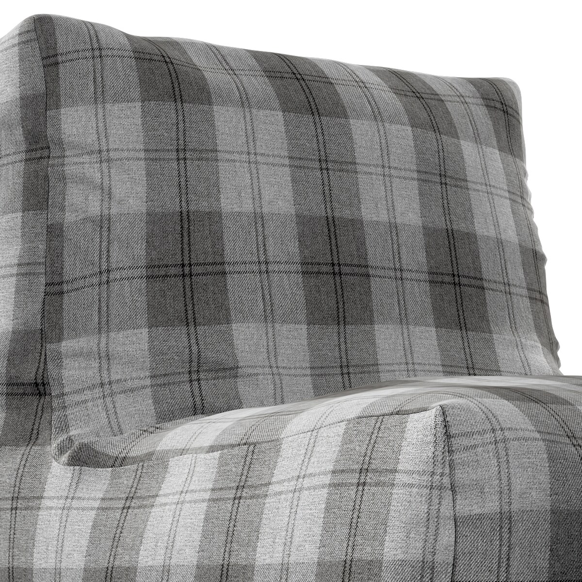 Pufa - fotel, krata szaro-grafitowa, 67 x 31 x 75 cm, Edinburgh