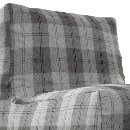 Pufa - fotel, krata szaro-grafitowa, 67 x 31 x 75 cm, Edinburgh