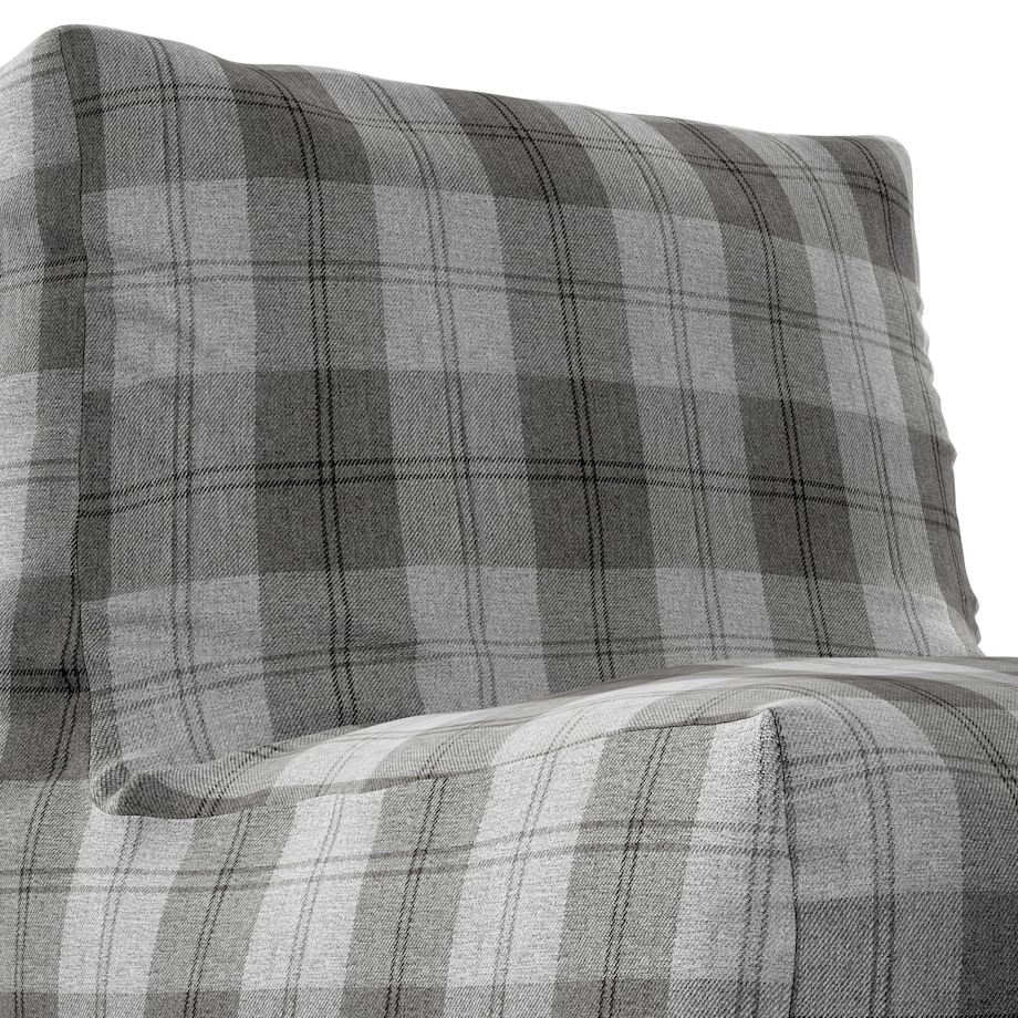 Pufa - fotel, krata szaro-grafitowa, 67 x 31 x 75 cm, Edinburgh