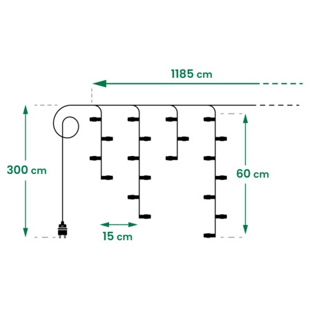 Kurtyna Led Całoroczna Sterowana Aplikacją Dekoracja Świetlna 400 Girlanda
