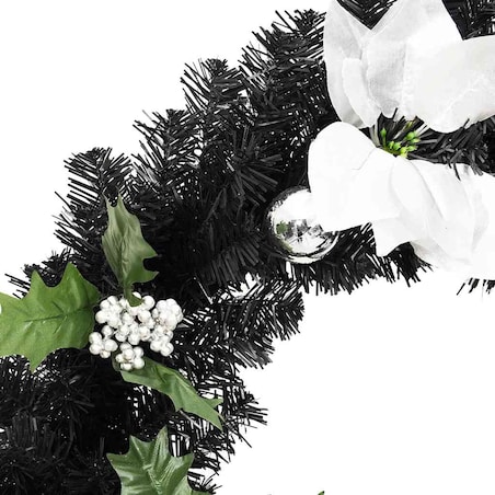 vidaXL Świąteczna girlanda z lampkami LED, czarna, 2,7 m, PVC