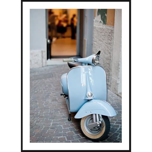 Poster Story, Plakat, Obraz - Niebieska Vespa, wymiary 50 x 70 cm