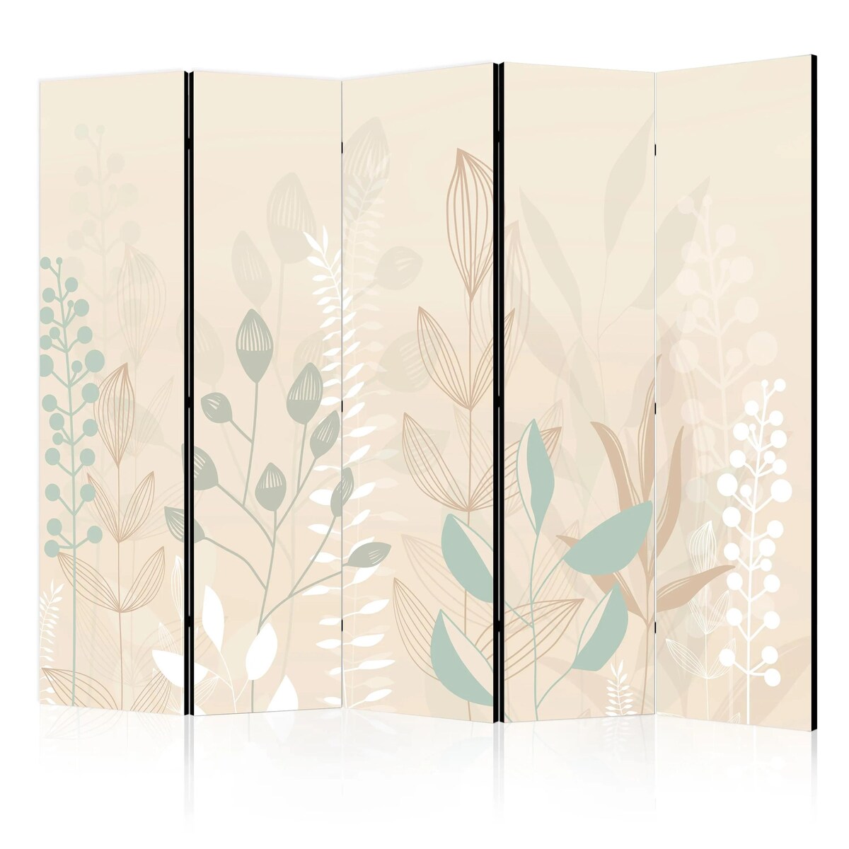 Parawan jednostronny Dla dzieci 225x172 cm 5-częściowy beżowy