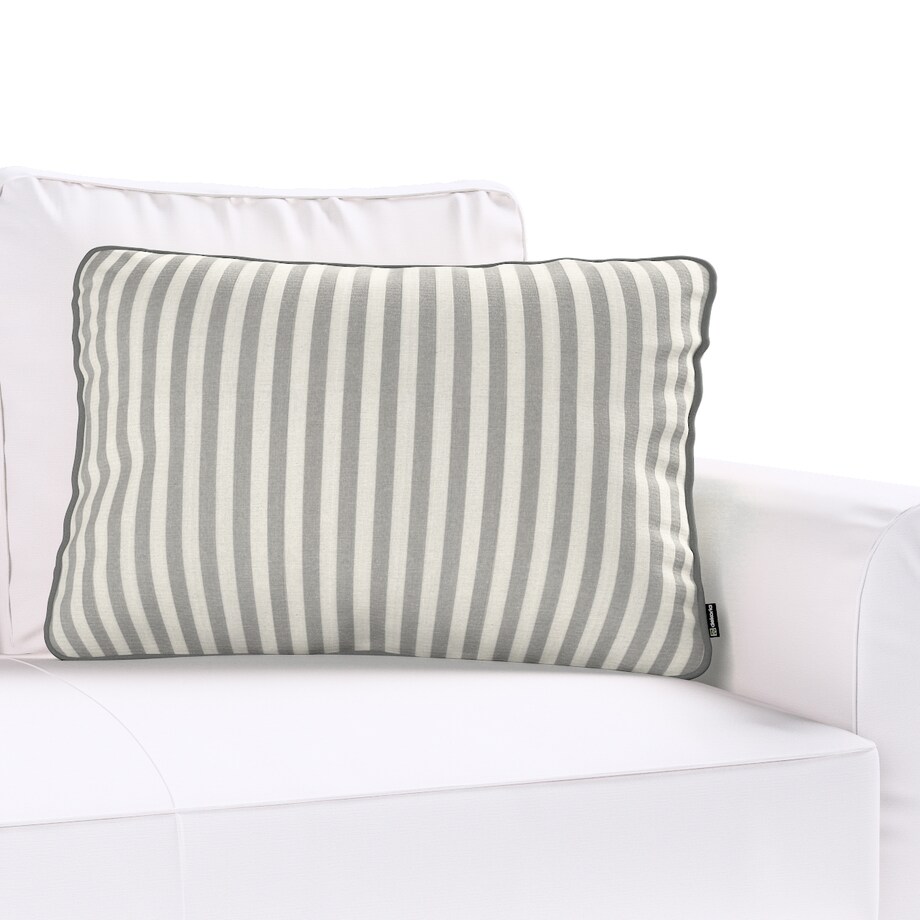 Poszewka Gabi na poduszkę prostokątna 60x40 szaro-białe pasy (1,5cm)