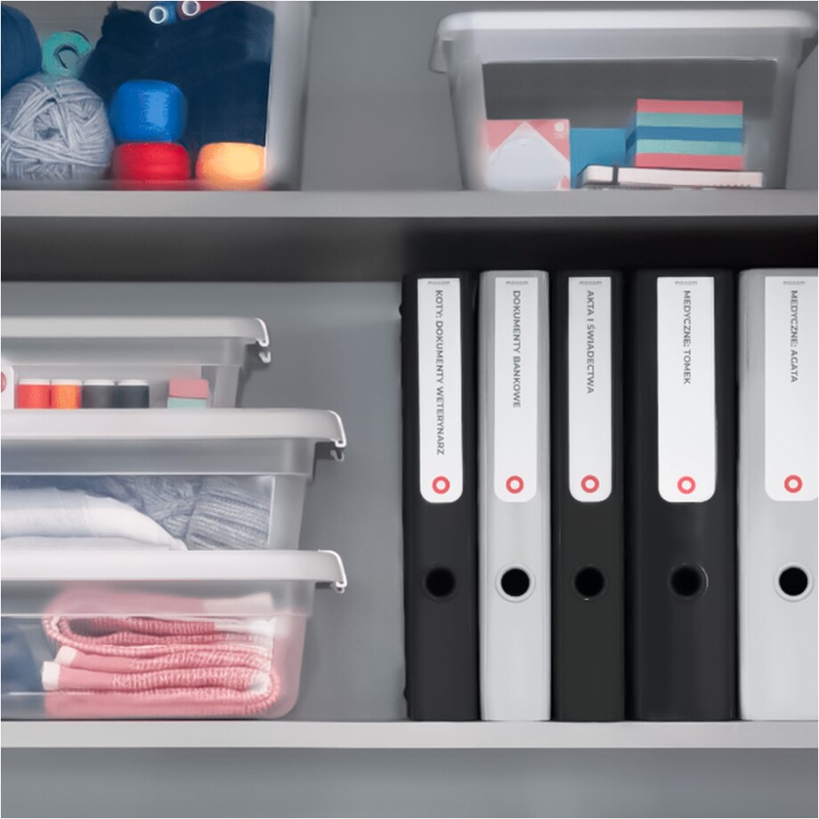 Segregator A4 Na Dokumenty Stojący 5 Cm Wąski Plastikowy Nowoczesny Czarny