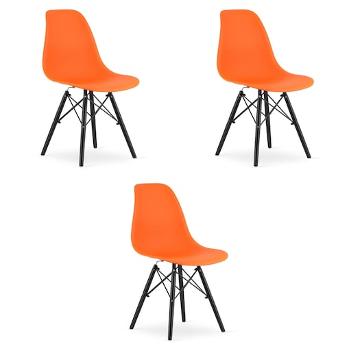 Krzesło Do Jadalni Kuchni Salonu Osaka Pomarańcz / Nogi Czarne X 3