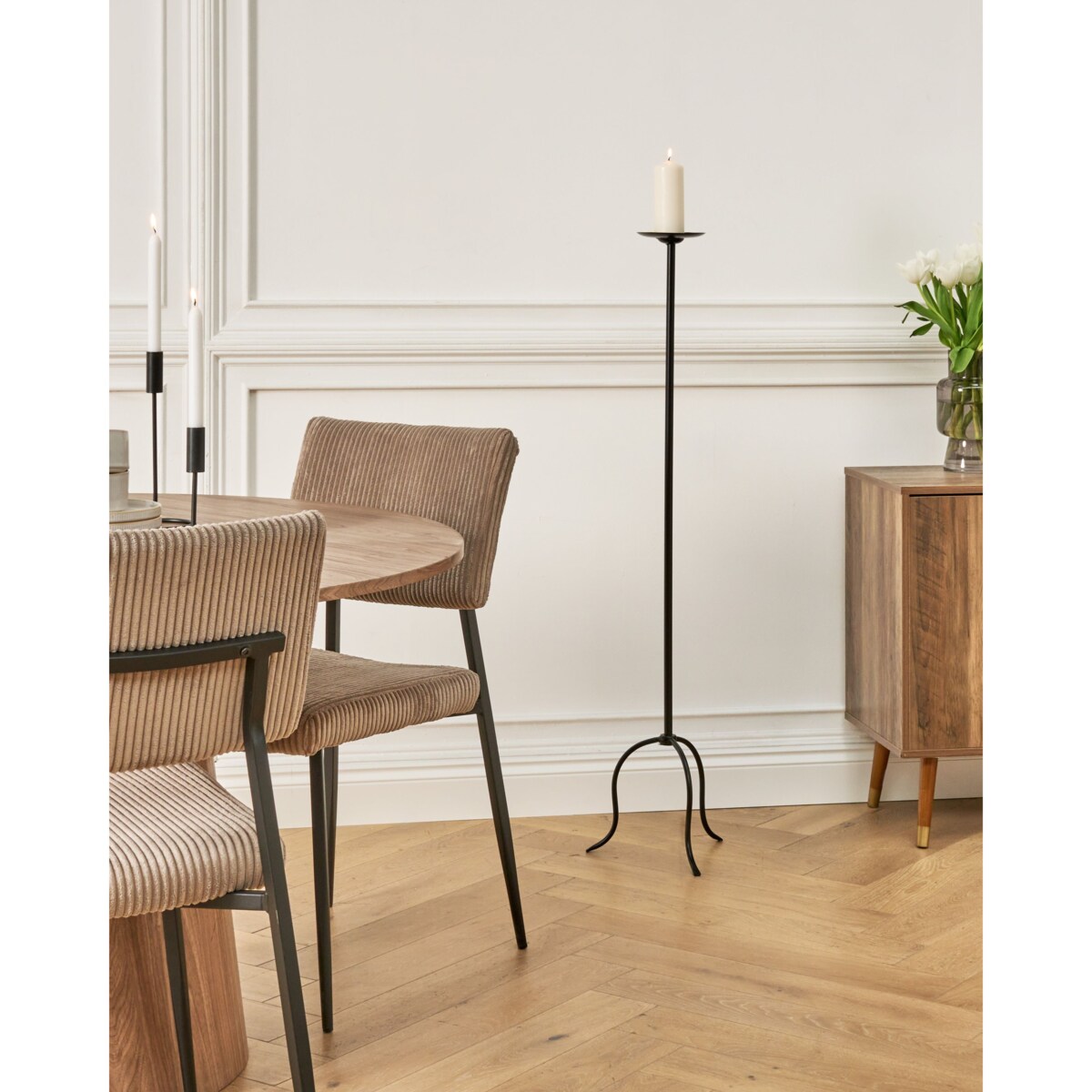 Świecznik ALMADA Metal 118 cm Czarny