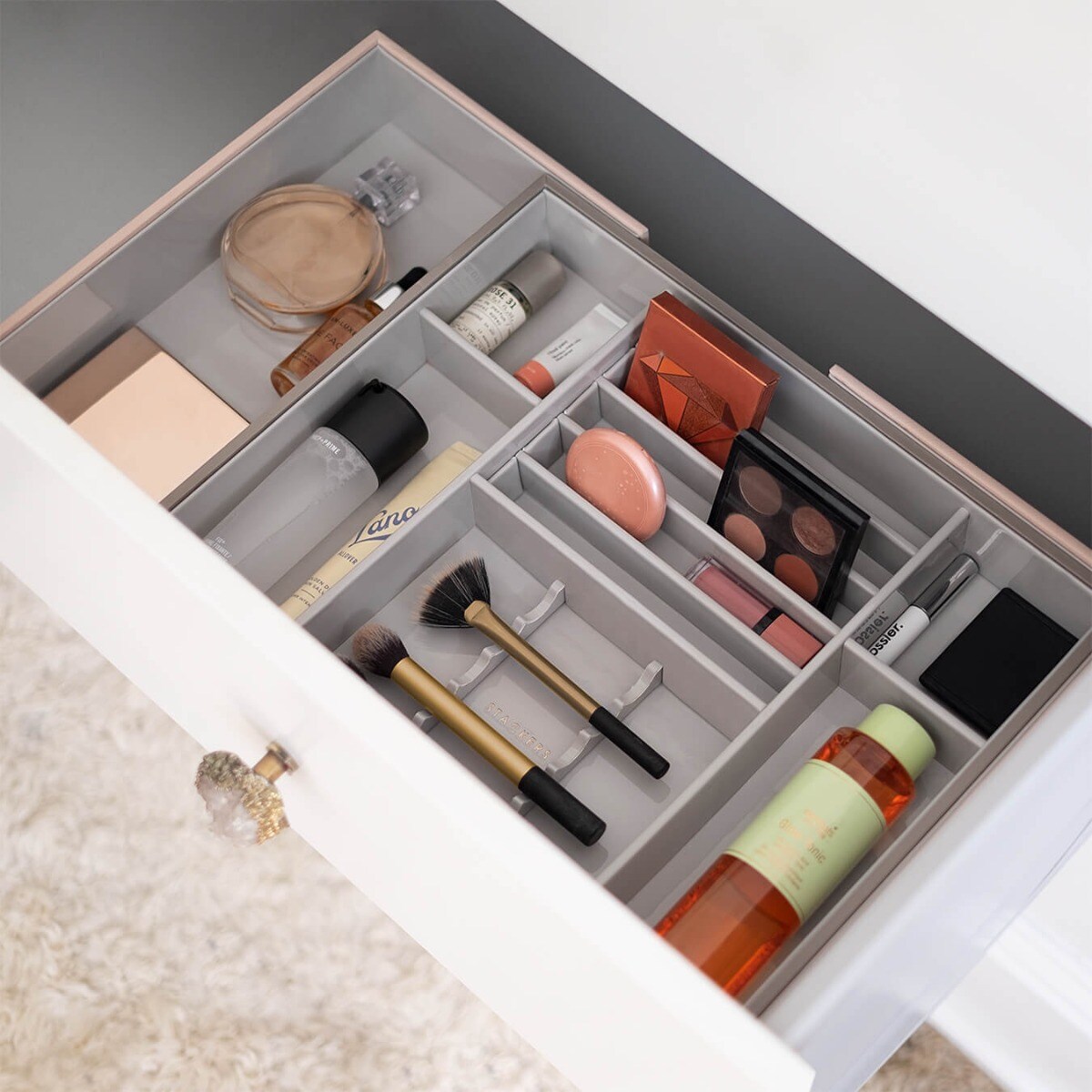 Organizer do szuflady na kosmetyki Stackers różowy