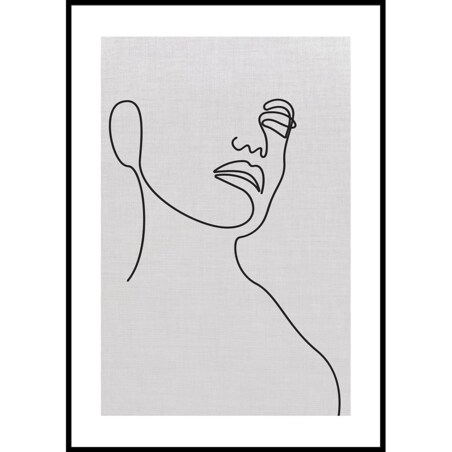plakat line art ona len 70x100 cm