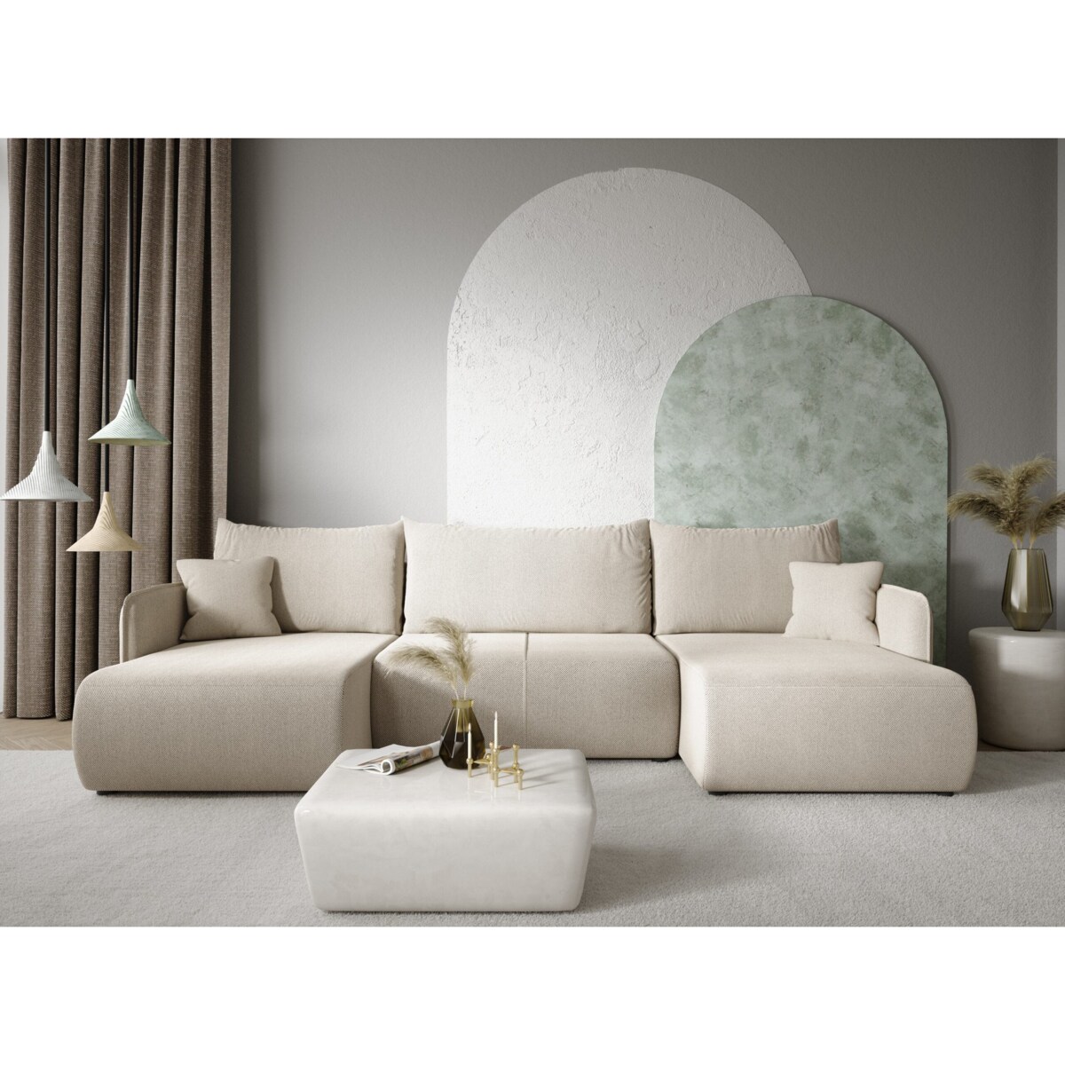 Narożnik FOREST U z funkcją spania Kolor: Curio 84