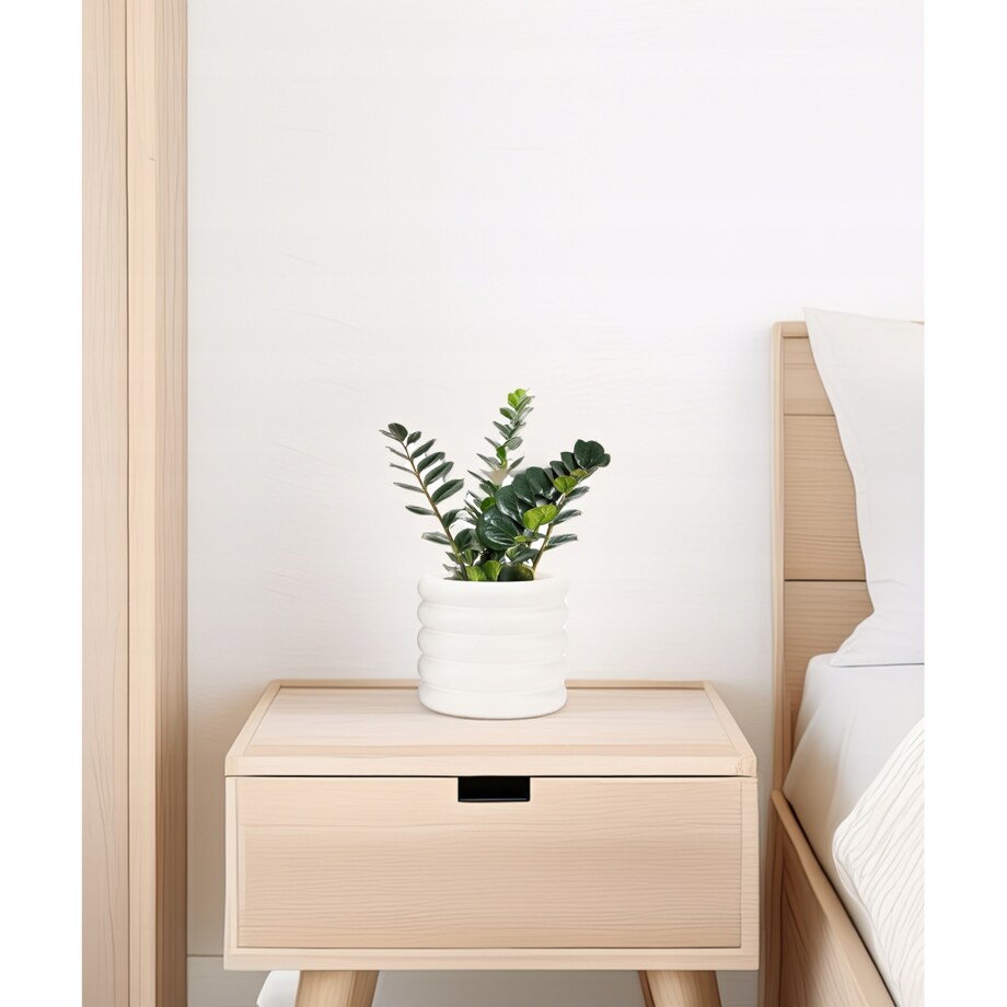 DONICZKA BIAŁA CERAMICZNA 15cm do domu salonu kwiatów osłonka na parapet