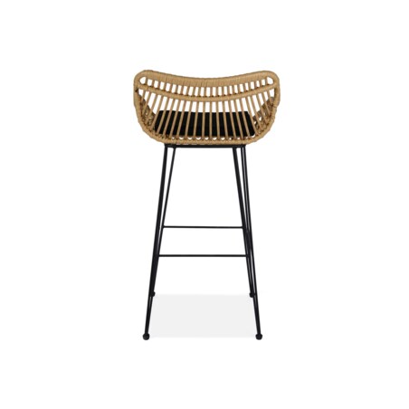 Konsimo BERIDIS Hoker w stylu loftowym wykonany z syntetycznego rattanu