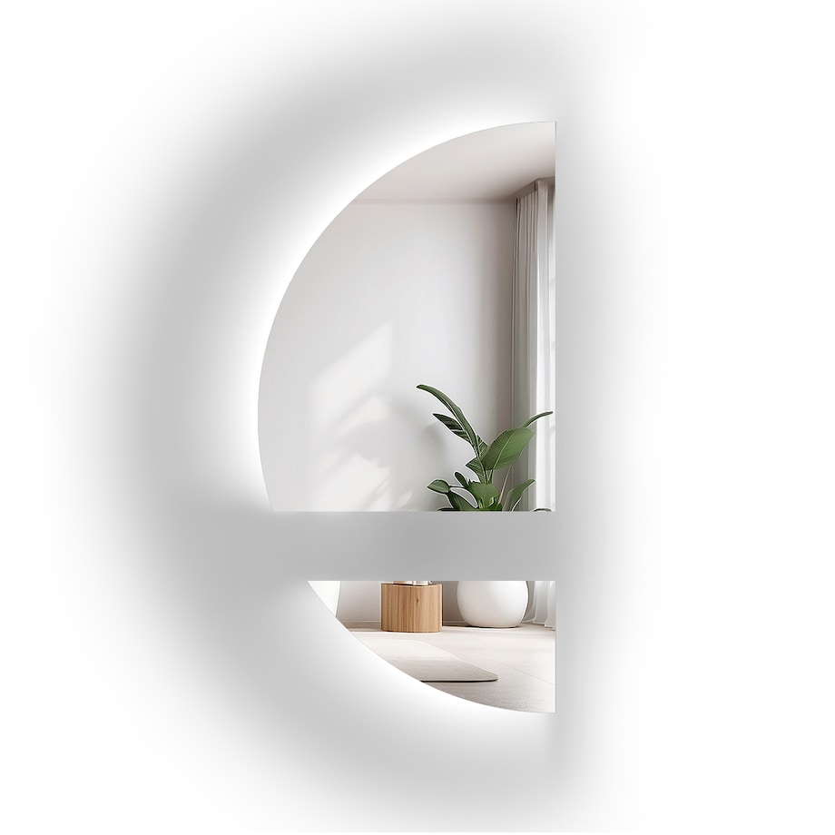 Lustro półokrągłe w dwóch częściach z podświetleniem - DOPPIO LED