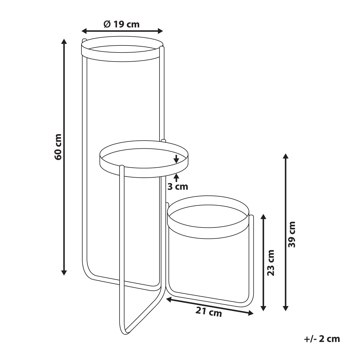 Kwietnik FRAGARIA Metal 42 cm Beżowy