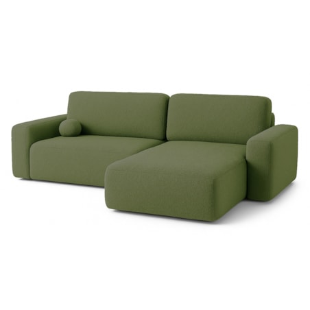 Narożnik Prawy ILO z funkcją spania i pojemnikiem na pościel, zielony