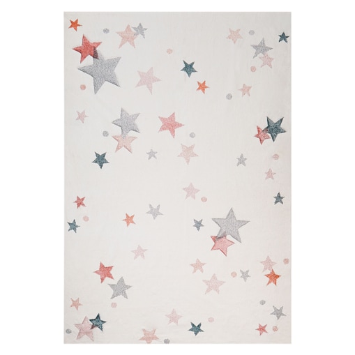 Dywan dziecięcy bawełniany w gwiazdki 140 x 200 cm biały ALPOUD
