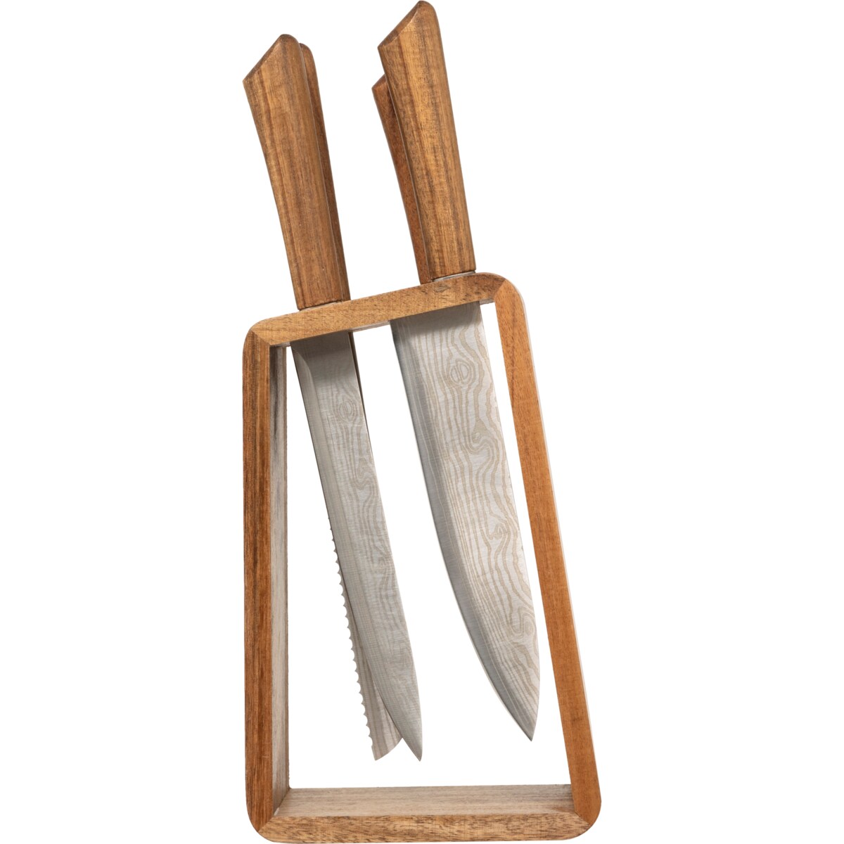 Zestaw noży HARMONY, drewniany stojak + 5 noży, 6 elementów