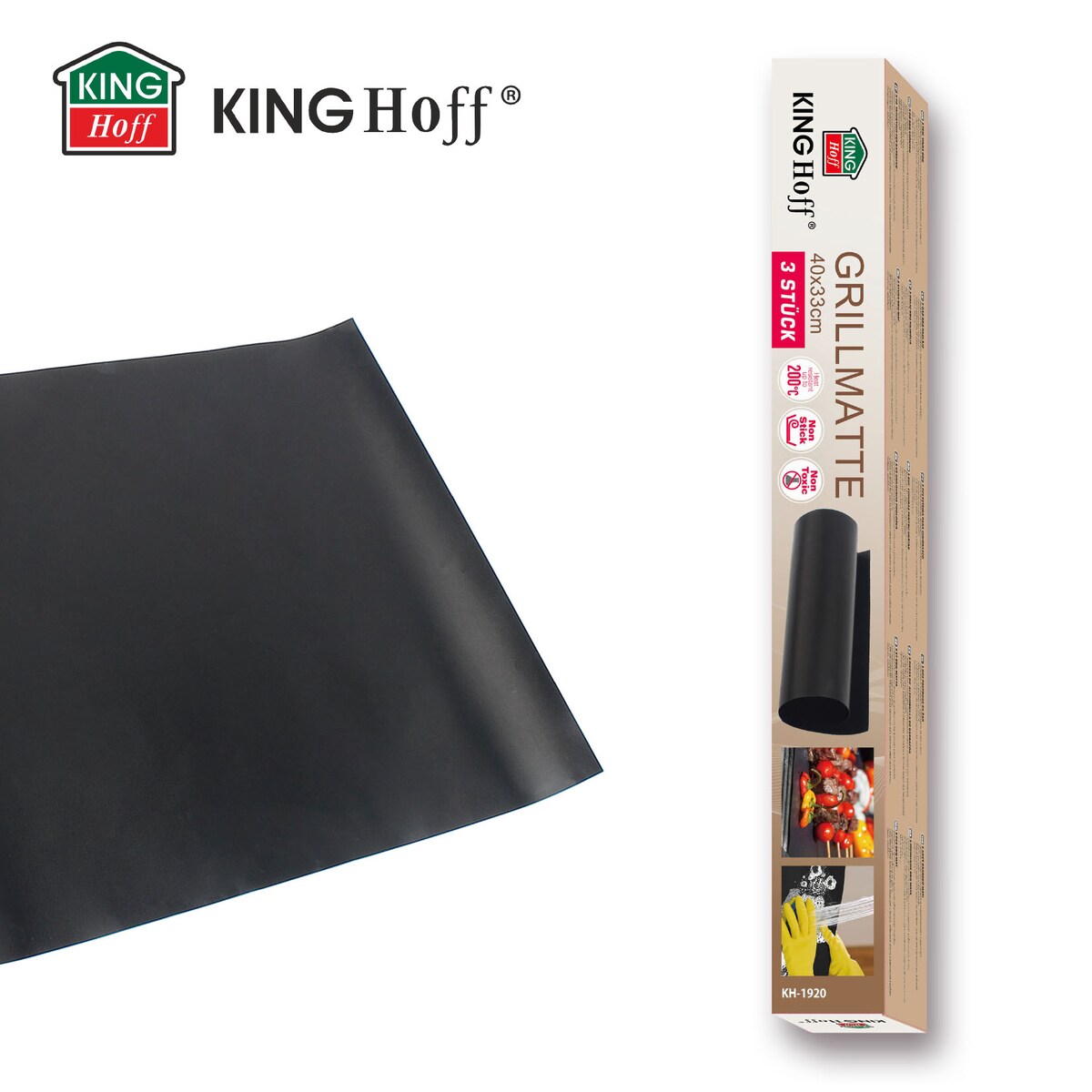 Maty do grillowania, zestaw 3szt, 40x33cm, KINGHOFF