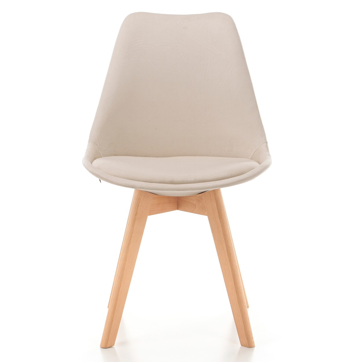 Krzesło skandynawskie z poduszką welurowe DUBLIN beżowe