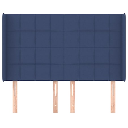 vidaXL Zagłówek uszak, niebieski, 147x16x118/128 cm, tkanina