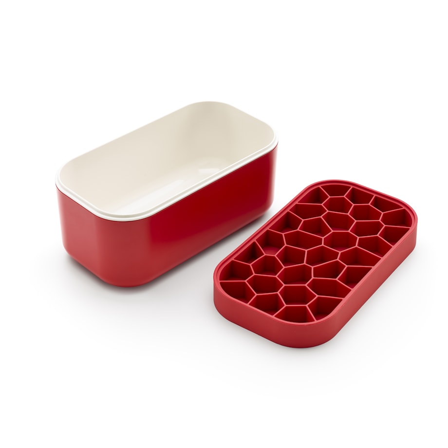 Foremka do lodu i pudełko ICE BOX - czerwone / Lekue