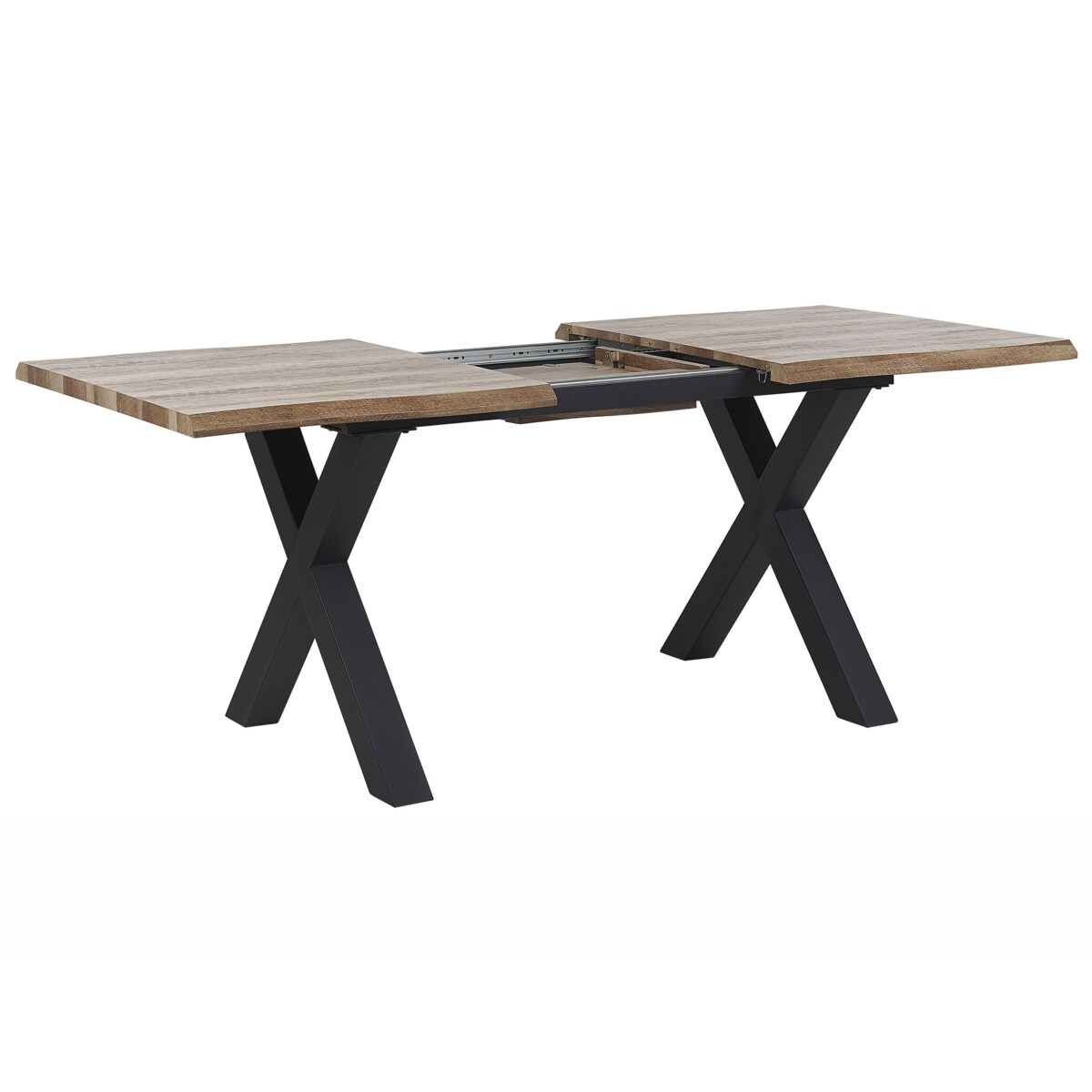 Stół do jadalni rozkładany 140/180 x 90 cm jasne drewno z czarnym BRONSON