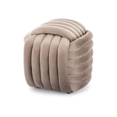 Pufa BRUNI VELVET ciemnobeżowa