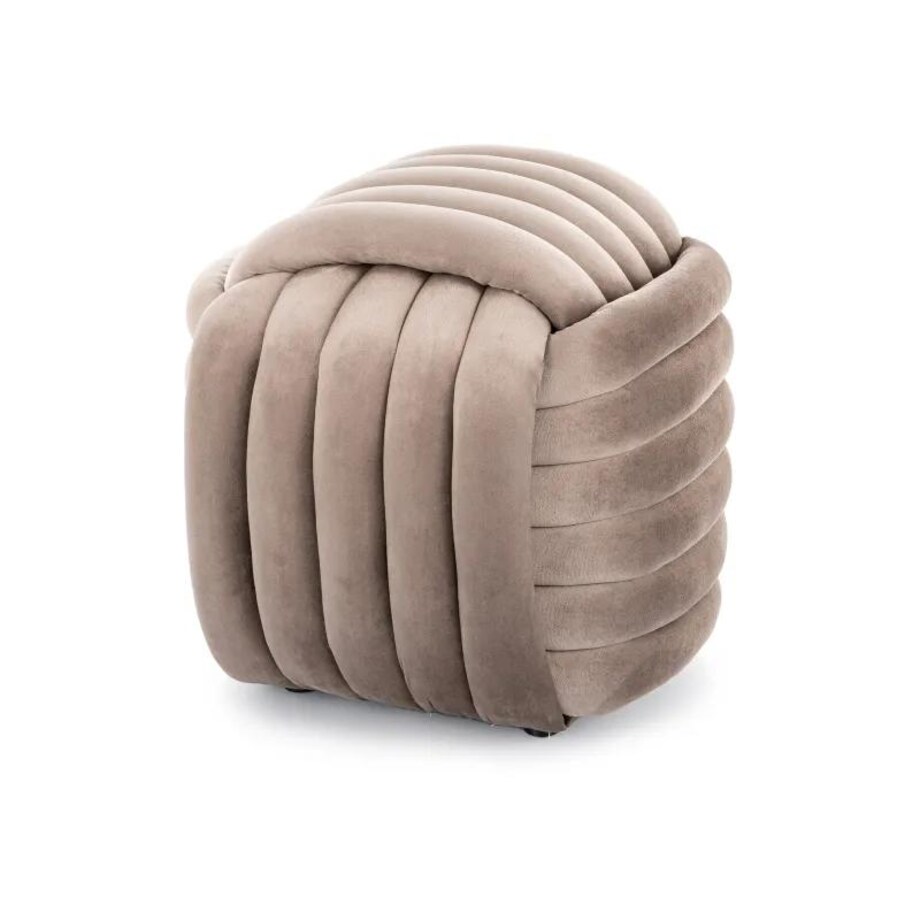 Pufa BRUNI VELVET ciemnobeżowa