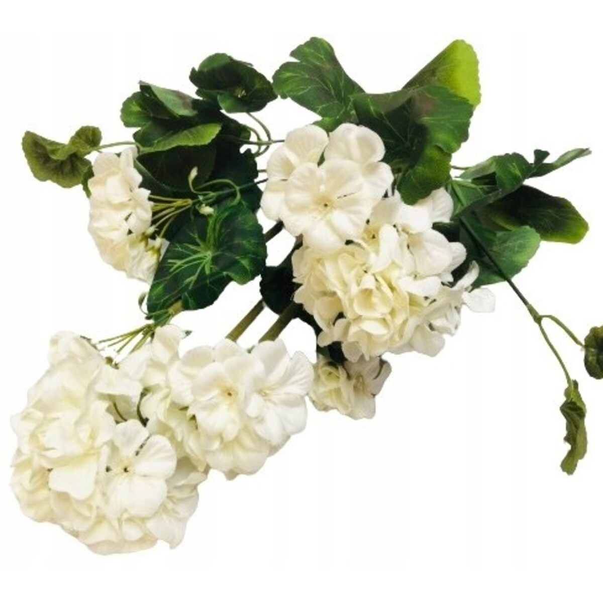 PELARGONIA sztuczna białe kwiaty DO DONICZKI wazonu wiosenne BUKIET stroik